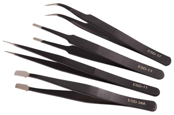 Sada antistatických nerezových pinziet, 9-dielna sada, GEKO 16