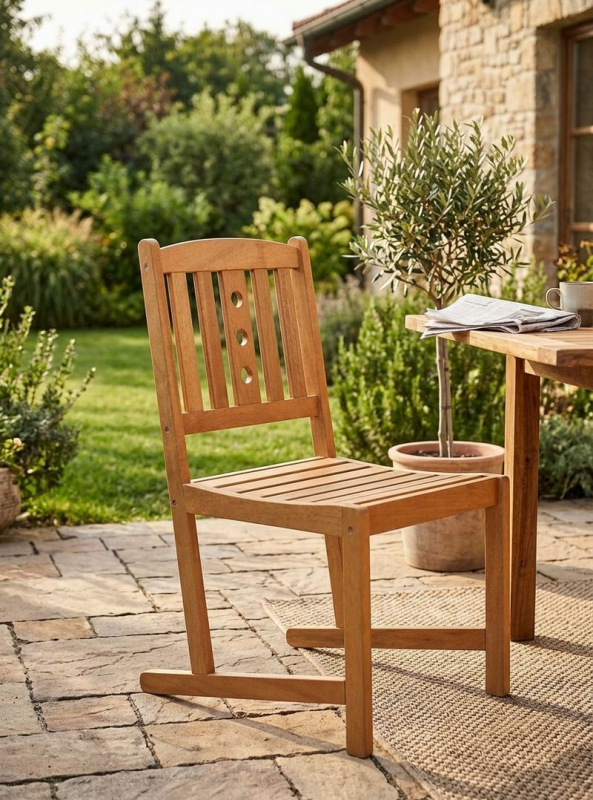 Stolička LEQ KULBY, 46x58x95 cm, drevená, terasová 1