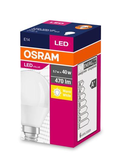 Žiarovka OSRAM® LED FR 040 (ean7898) non-dim, 4,9W/827 E14 2700K Value CLASSIC P 1