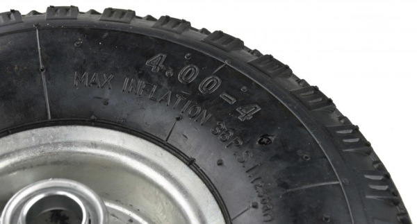 Nafukovacie koleso s ložiskami, otvor 20mm, priemer 27,5 cm, šírka 8,5 cm, sivé, bez osky 1