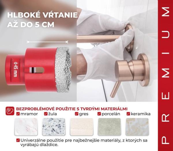 Vyrezávač Strend Pro Premium DCB11, 45 mm, M14, korunka, diamant, professional