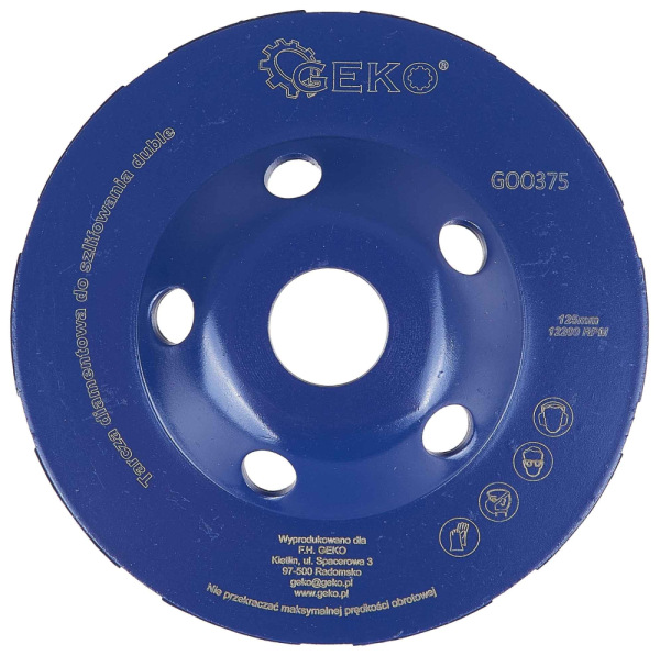 Brúsny diamantový kotúč 125 x 22 mm dvojradový, bez závitu, GEKO 3