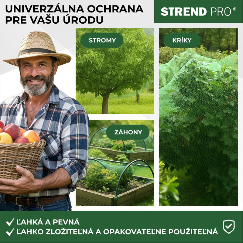 Sieť Strend Pro, 8x8 m, oko 25 mm, proti vtákom, PE 1