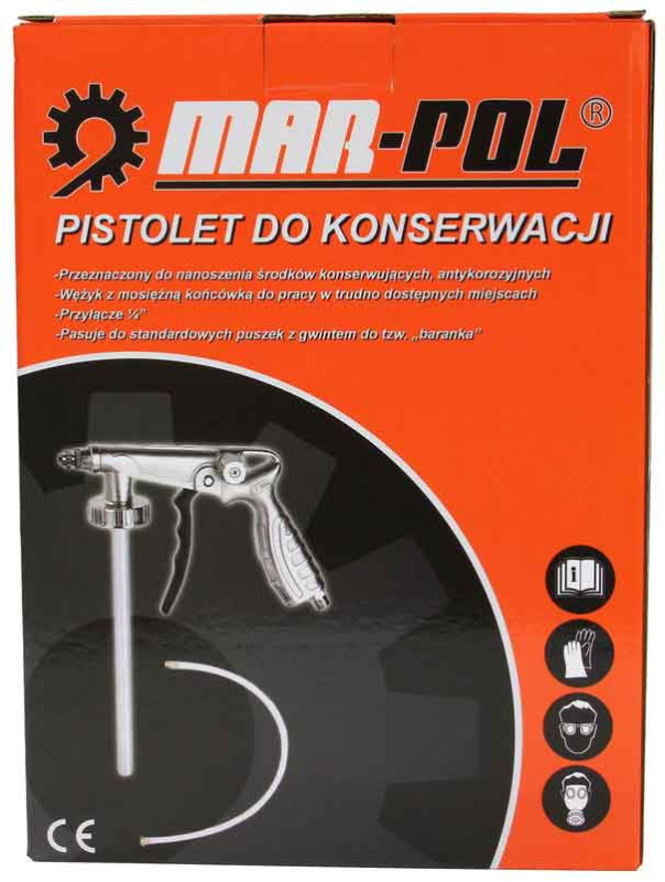 Pištoľ na striekanie prostriedkov na ochranu podvozku, pripojenie na vzduch 1/4", MAR-POL 8