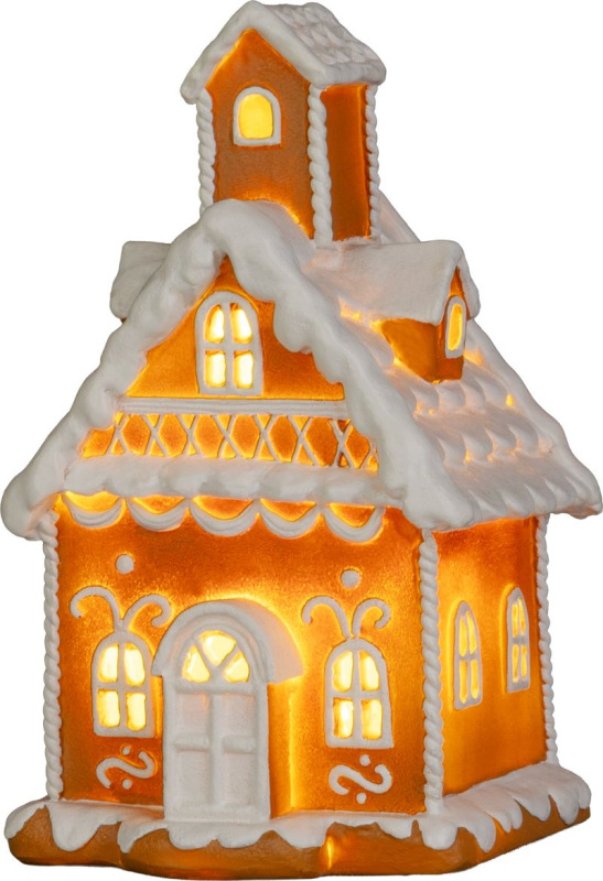 Dekorácia MagicHome Vianoce, domček LED, perníkový, polyresin, 11,1x10,3x19 cm 2