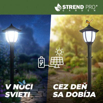 Lampa Strend Pro Garden, reťaz, ohrada, plot do záhrady, 2x solárne svietidlo, 1x LED, 16,5x16,5x71, 6