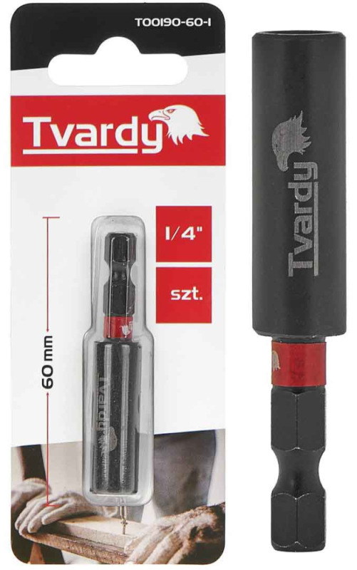 Magnetický držiak bitov úderový 1/4" 60mm, TVARDY 1
