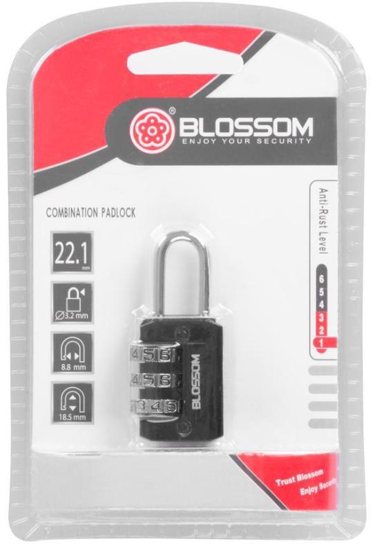 Zámok Blossom NL2321, 21 mm, Zn, číselný na kód, visiaci