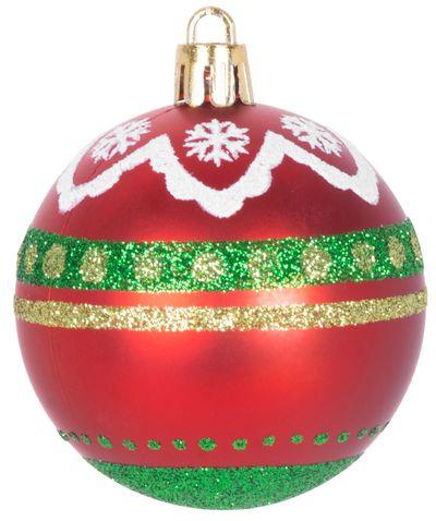 Gule MagicHome Vianoce, 9 ks, červeno - zelené, s dekoráciou, na vianočný stromček, 6 cm