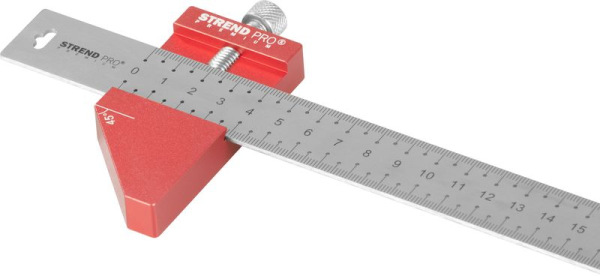 Pravítko Strend Pro Premium, tesárske, 300 mm, nastaviteľný doraz, s magnetom 1
