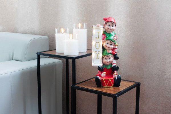 Dekorácia MagicHome Vianoce, vianočný škriatkovia, LED, 12.5x13.3x30.5 cm 3