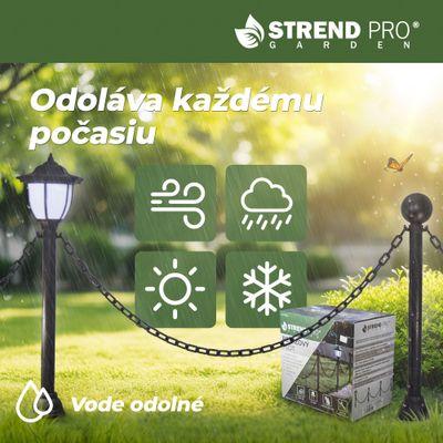 Lampa Strend Pro Garden, reťaz, ohrada, plot do záhrady, 2x solárne svietidlo, 1x LED, 16,5x16,5x71, 8