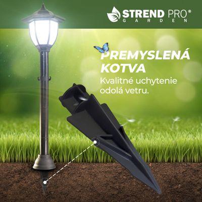 Lampa Strend Pro Garden, reťaz, ohrada, plot do záhrady, 2x solárne svietidlo, 1x LED, 16,5x16,5x71, 3