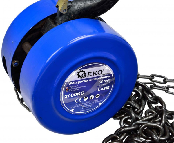 Zdvihák reťazový 2 tonový, zdvih 3 m, GEKO Premium 2
