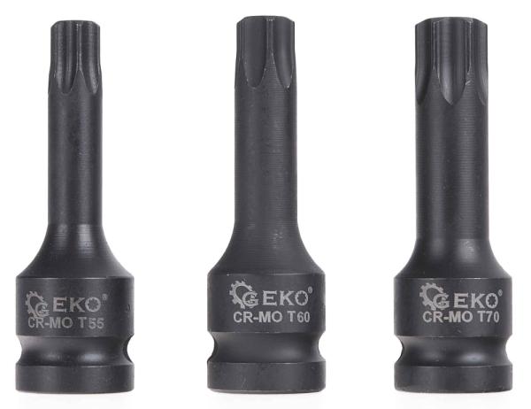 Sada úderových TORX hlavíc 1/2", T20 - T70, 9-dielna, GEKO