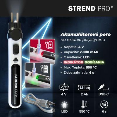 Pero Strend Pro, rezač na polystyrén, 2000mAh, USB nabíjanie, s príslušenstvom 9