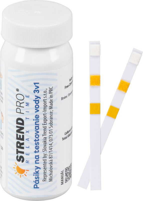 Pásiky na testovanie vody Strend Pro, 50x, 3v1- chlór/pH/alkalita, tester, sellbox 1