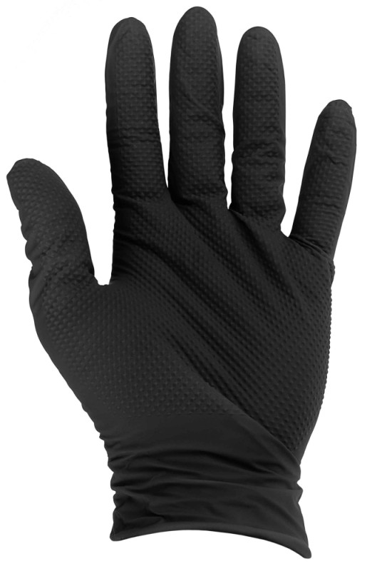 Rukavice nitrilové čierne, sada 50ks, veľkosť M, SOLID GRIP, GEKO 1