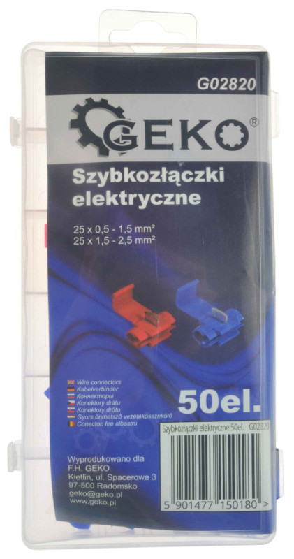 Sada elektrických rýchlospojok, 50-dielna, GEKO 1