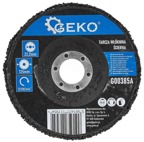 Brúsny kotúč na odstraňovanie farby z dreva a železa, čierny, 125 x 22 mm, GEKO 6