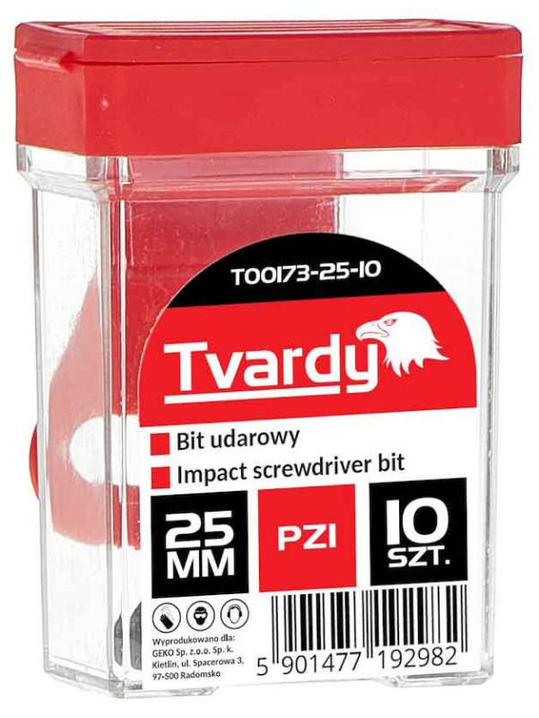 Bit 1/4" PZ1 x 25 mm, úderový, oceľ S2, TVARDY 2