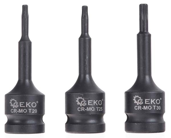 Sada úderových TORX hlavíc 1/2", T20 - T70, 9-dielna, GEKO