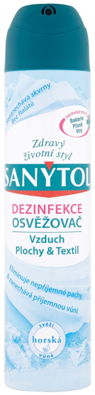 Dezinfekcia Sanytol, osviežovač vzduchu - horský, sprej 300 ml