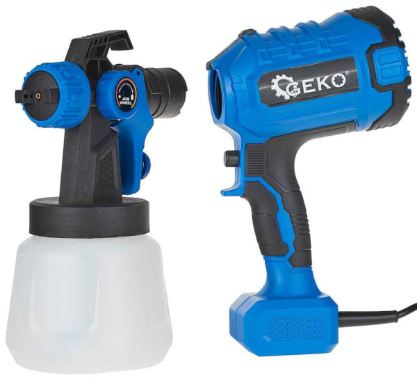 Striekacia maliarska pištoľ, 400 W, nádobka 800 ml, tryska 1,8 a 2,5 mm, GEKO 7
