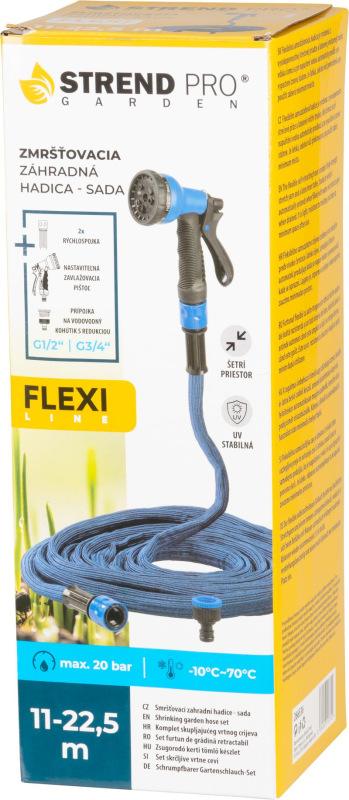 Hadica Strend Pro Garden Flexi, 11-22.5 m, 1/2"-3/4" + pištoľ, záhradná 1