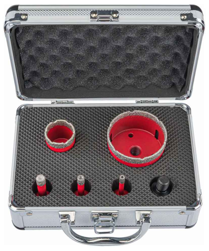 Sada diamantových koruniek, závit M14, rozmery 6,8,10,35,68 mm, RED TECHNIK 1