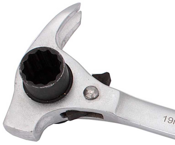 Lešenársky kľúč 19 x 22 mm s račňou a kladivom, XL-TOOLS 1