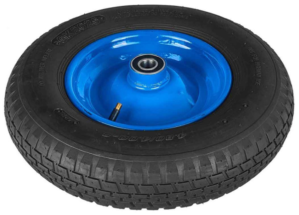 Nafukovacie koleso s ložiskami, otvor 20 mm, priemer 39 cm, šírka 8,5 cm, modré, bez osky 3