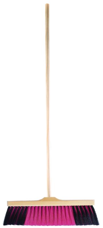 Metla drevená 30 cm, nylonový farebný vlas s drevenou borovicovou násadou, XL-TOOLS