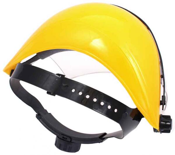 Ochranný štít na tvár z polykarbonátu s krytom hlavy, hrúbka 1,5 mm, XL-TOOLS