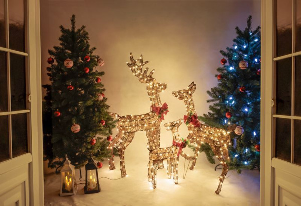 Dekorácia MagicHome Vianoce, jeleň, kov, 80xLED teplá biela, 0.6 m 1