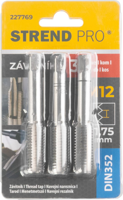 Závitník Strend Pro, M12, 1,75 mm, DIN352, bal. 3 ks 1