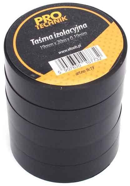 Izolačná páska PVC 19 mm x 20 m x 0,19 mm, čierna, PRO-TECHNIK