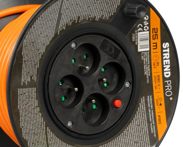 Kábel Strend Pro DG-FB04 predlžovací, L-25 m, na bubne, prierez 1,5 mm2 3