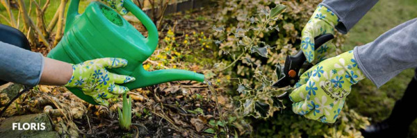 Ochranné rukavice FLORIS, priadza s kvetinovým vzorom, veľkosť 8, VASKO 2