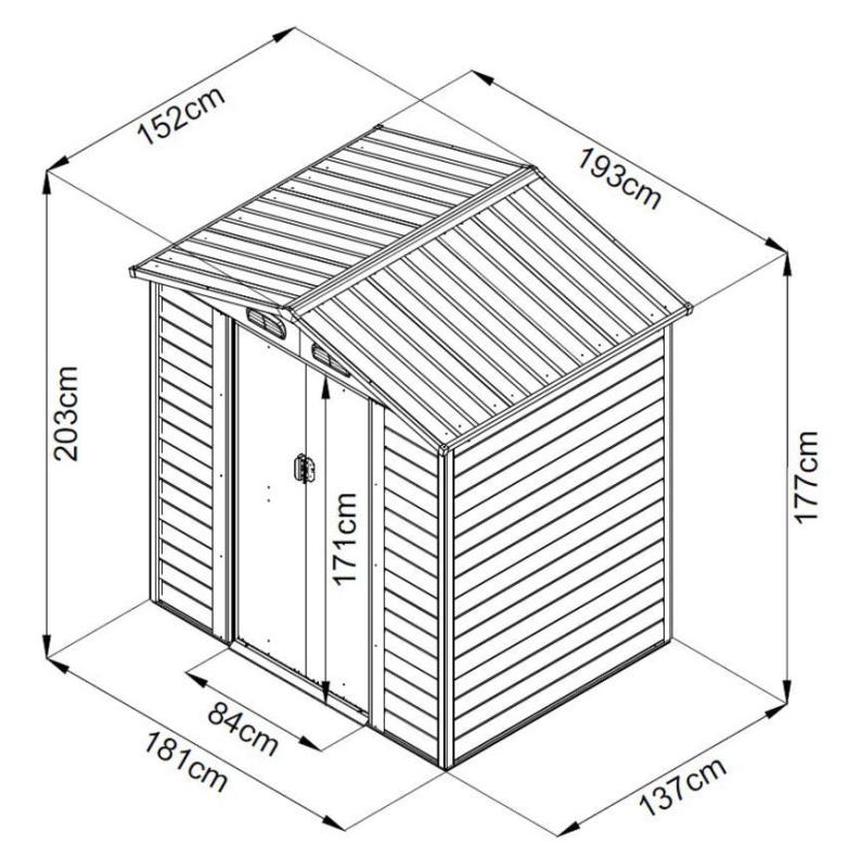 Domček Strend Pro, záhradný, plech, hnedý, 193x152x203 cm 2