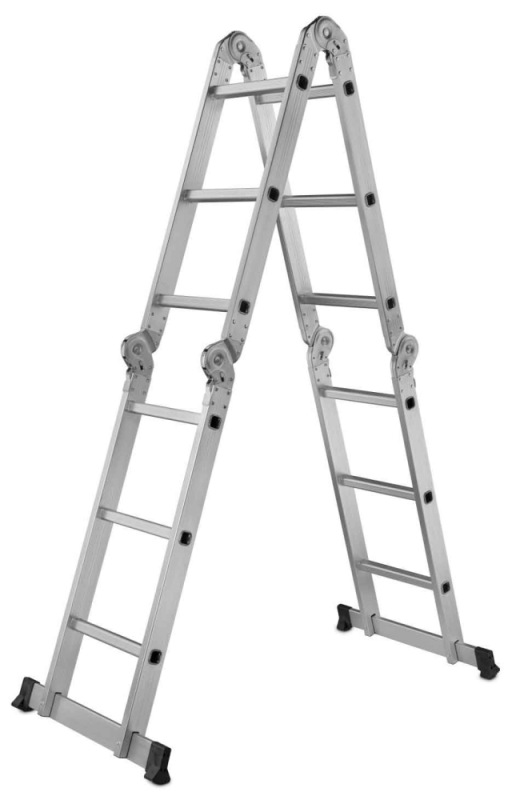 Rebrík štvordielny kĺbový 4 x 3 priečok, 370 cm, 11,8 kg, GEKO 8