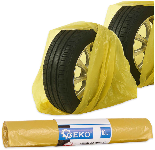 Vrecia na pneumatiky 100x100 cm, žlté, rolka 10ks, GEKO
