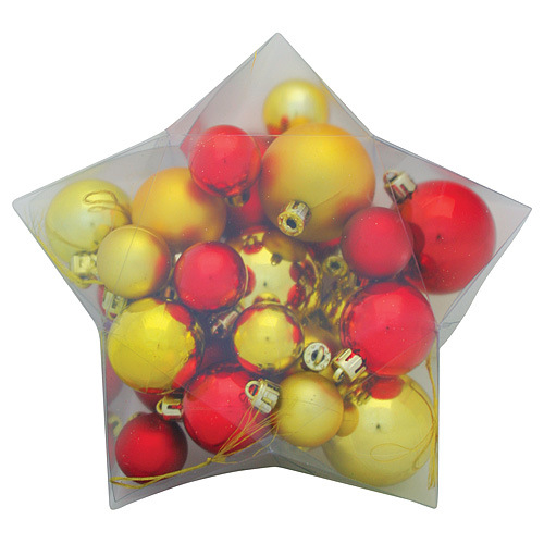 Gule MagicHome Vianoce, set, 24 ks, zlato - červená, 3-5 cm