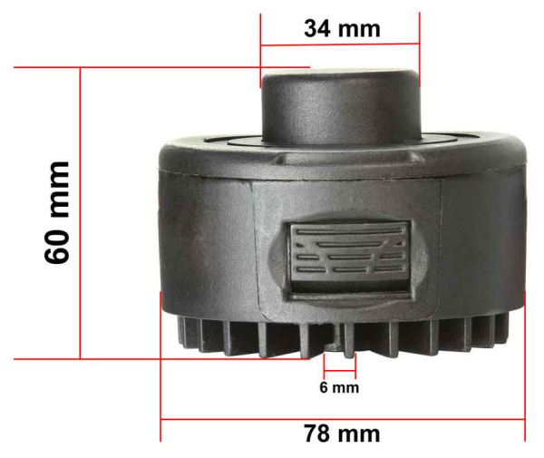 Hlava strunová čierna, 6mm otvor, MAR-POL 1
