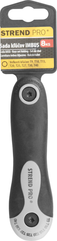 Sada kľúčov Strend Pro HK0208, 8 dielna, Torx, sklápacia, zástrčná 5