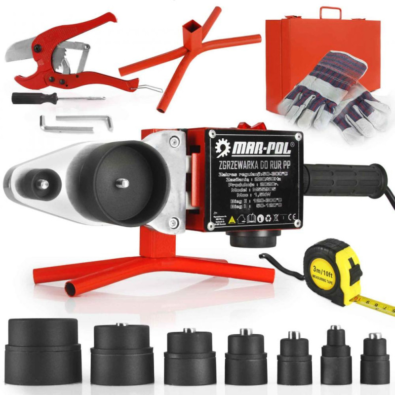 Polyfúzna zváračka 1500W s príslušenstvom a nadstavcami 16, 20, 25, 32, 40, 50, 63 mm 1