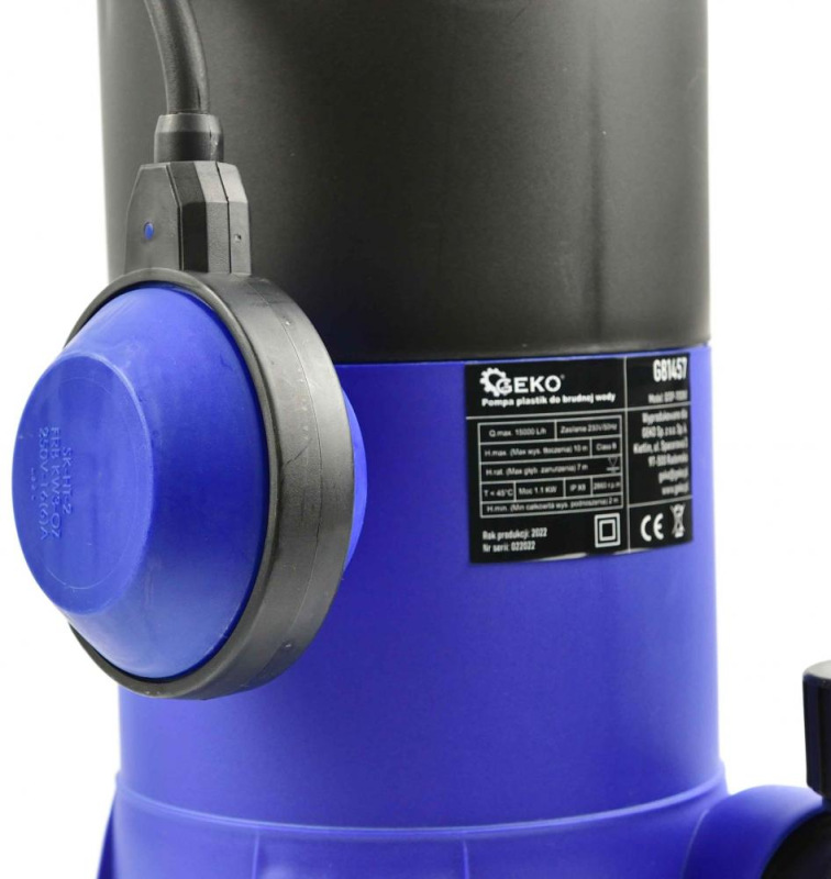 Čerpadlo kalové s plavákom 230 V/50 Hz, 15.000 l/h, 1100 W, hrdlo 1", GEKO 4