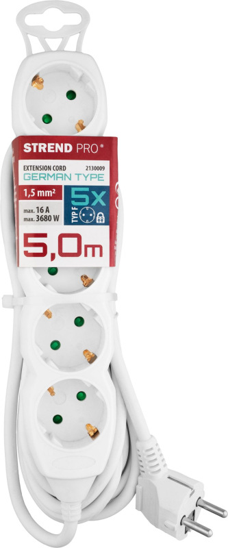 Cable GERMAN socket Strend Pro GER DG-805B 5,00 m, 5 sockets, HU, RO, SRB, CRO 1