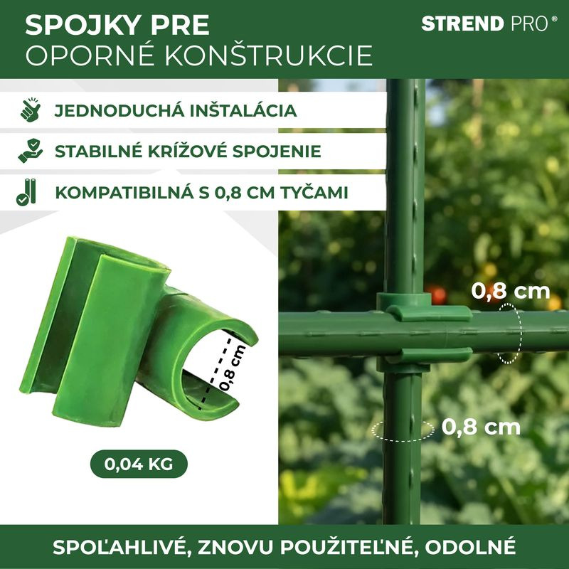 Spojka SC08, 8 mm, plast, konektor na záhradné oporné tyče, bal.30ks 2