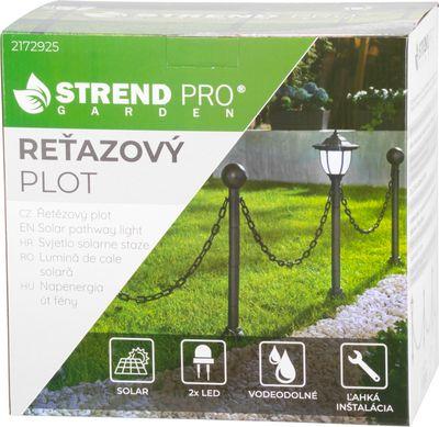 Lampa Strend Pro Garden, reťaz, ohrada, plot do záhrady, 2x solárne svietidlo, 1x LED, 16,5x16,5x71, 13